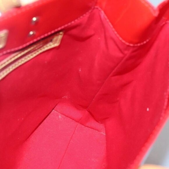 LOUIS VUITTON Monogram Vernis Reade MM Hand Bag Red Rouge - Picture 12 of 16